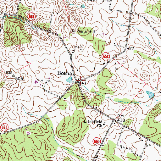 Topographic Map of Botha, VA
