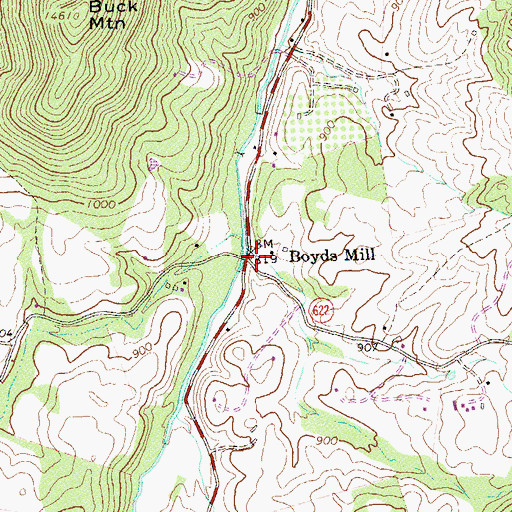 Topographic Map of Boyds Mill, VA
