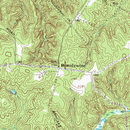 Topographic Map of Brandywine, VA