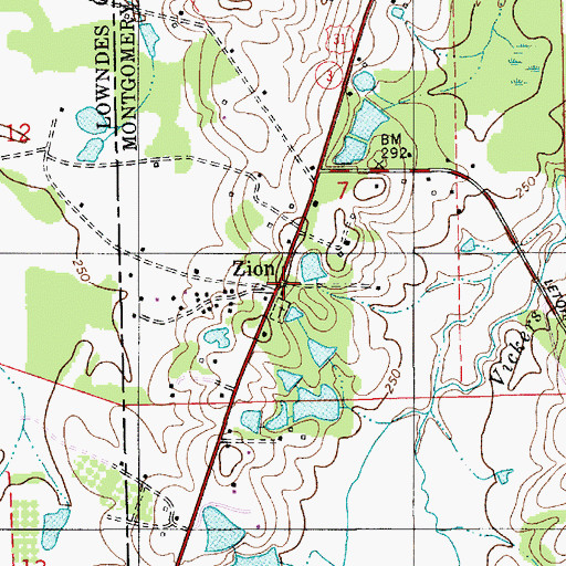 Topographic Map of Big Zion Church, AL