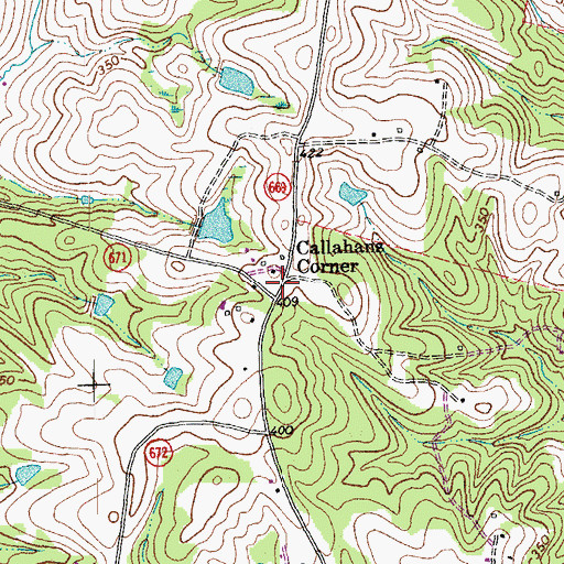 Topographic Map of Callahans Corner, VA