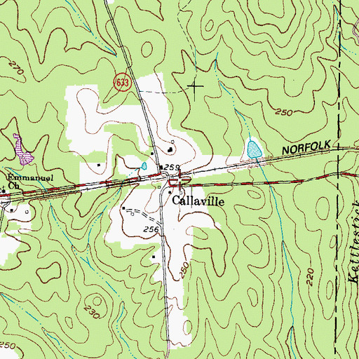 Topographic Map of Callaville, VA
