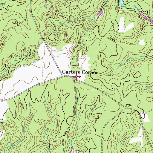 Topographic Map of Carters Corner, VA