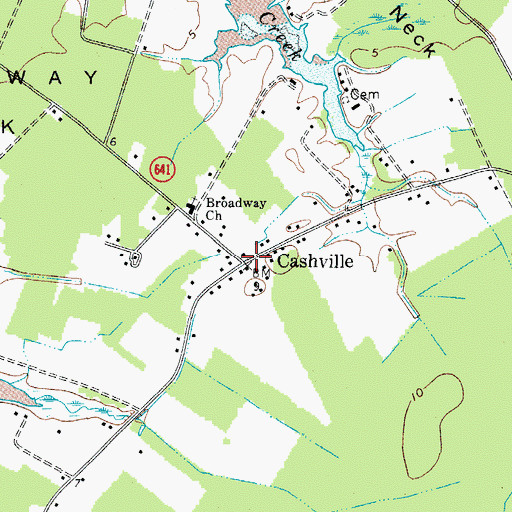 Topographic Map of Cashville, VA