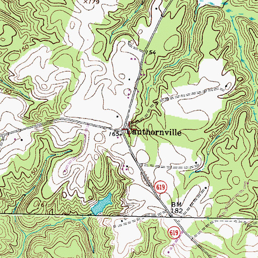 Topographic Map of Cauthornville, VA