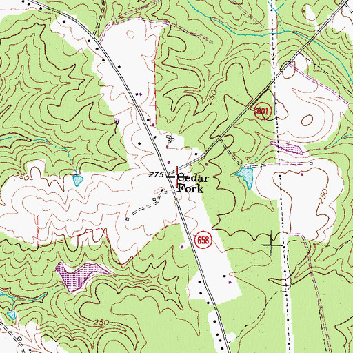 Topographic Map of Cedar Fork, VA