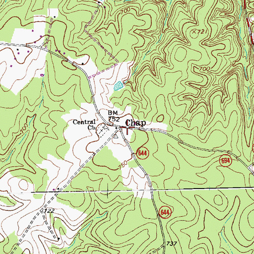 Topographic Map of Chap, VA