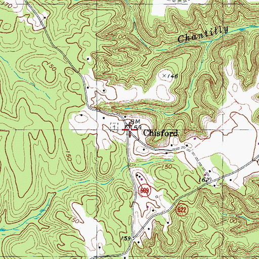 Topographic Map of Chisford, VA