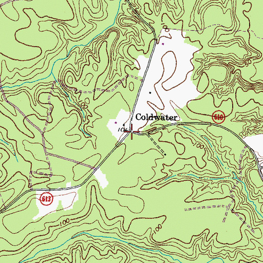 Topographic Map of Coldwater, VA