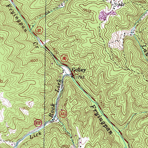 Topographic Map of Colley, VA