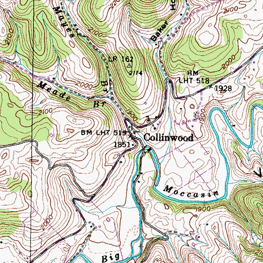 Topographic Map of Collinwood, VA