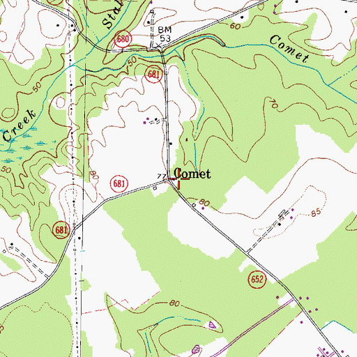 Topographic Map of Comet, VA