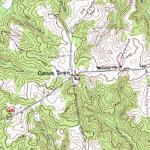 Topographic Map of Cotton Town, VA