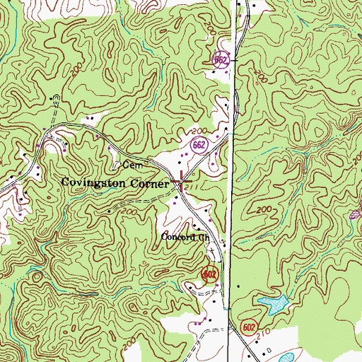 Topographic Map of Covingston Corner, VA
