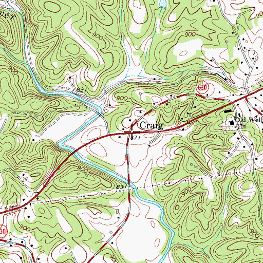 Topographic Map of Craig, VA