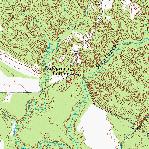 Topographic Map of Dahlgrens Corner, VA