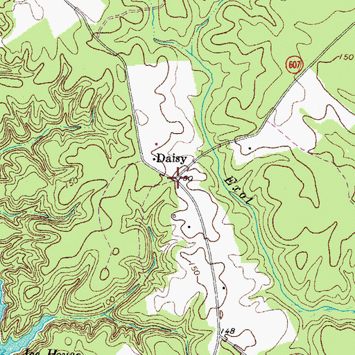 Topographic Map of Daisy, VA