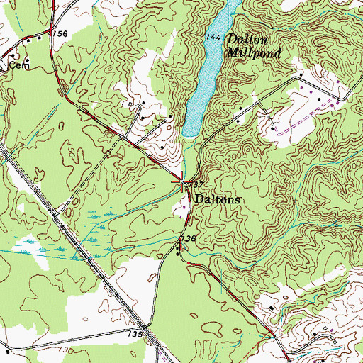Topographic Map of Daltons, VA