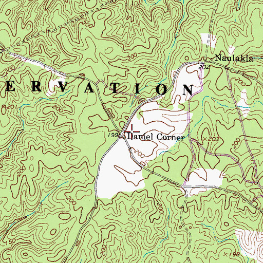 Topographic Map of Daniel Corner, VA