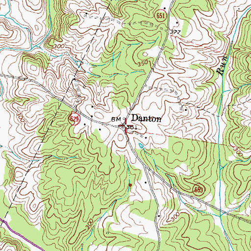 Topographic Map of Danton, VA