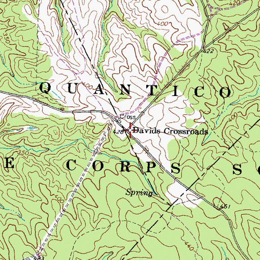 Topographic Map of Davids Crossroads, VA