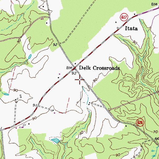 Topographic Map of Delk Crossroads, VA