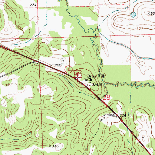 Topographic Map of Briar Hill School (historical), AL