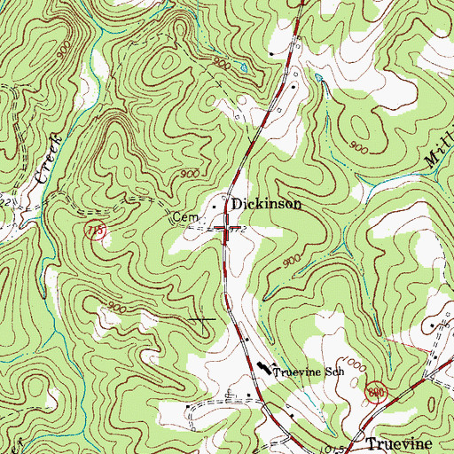 Topographic Map of Dickinson, VA