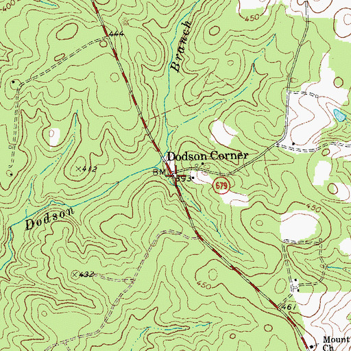 Topographic Map of Dodson Corner, VA