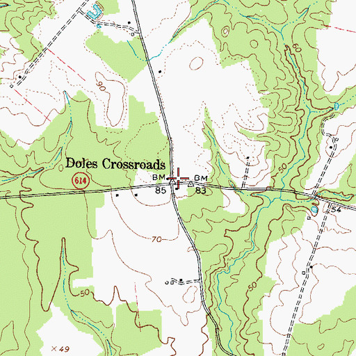 Topographic Map of Doles Crossroads, VA