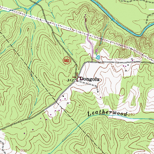 Topographic Map of Dongola, VA