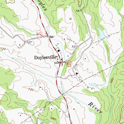 Topographic Map of Doylesville, VA