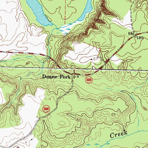 Topographic Map of Duane Fork, VA