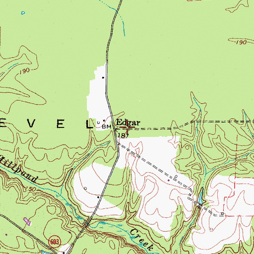 Topographic Map of Edgar, VA