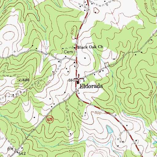 Topographic Map of Eldorada, VA