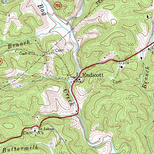 Topographic Map of Endicott, VA