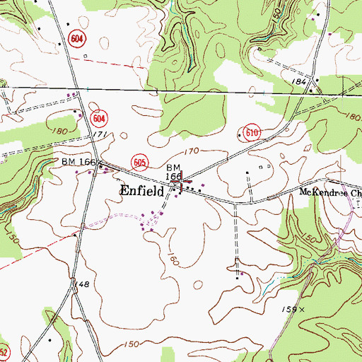 Topographic Map of Enfield, VA