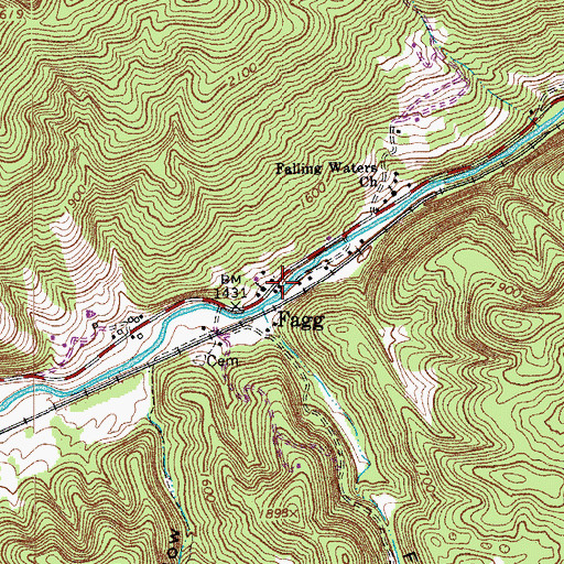 Topographic Map of Fagg, VA