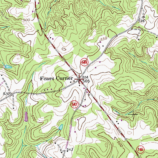 Topographic Map of Fears Corner, VA