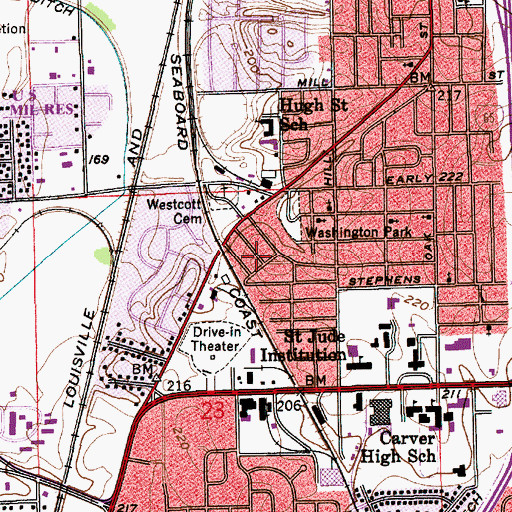 Topographic Map of Bryant Street Baptist Church, AL