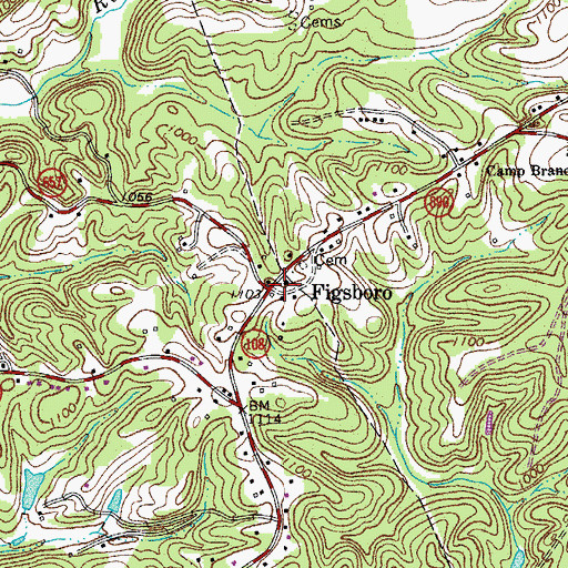 Topographic Map of Figsboro, VA