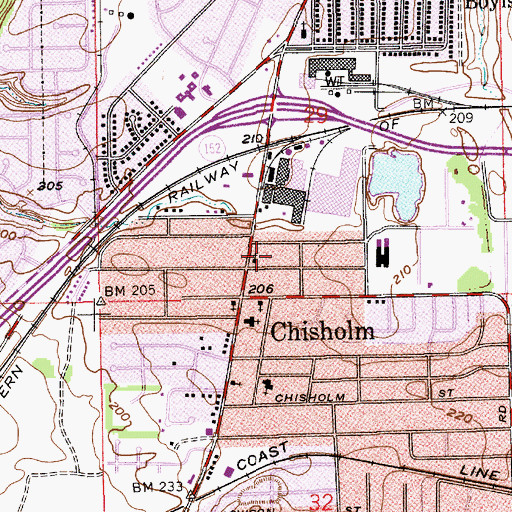 Topographic Map of Calvary Assembly of God Church, AL
