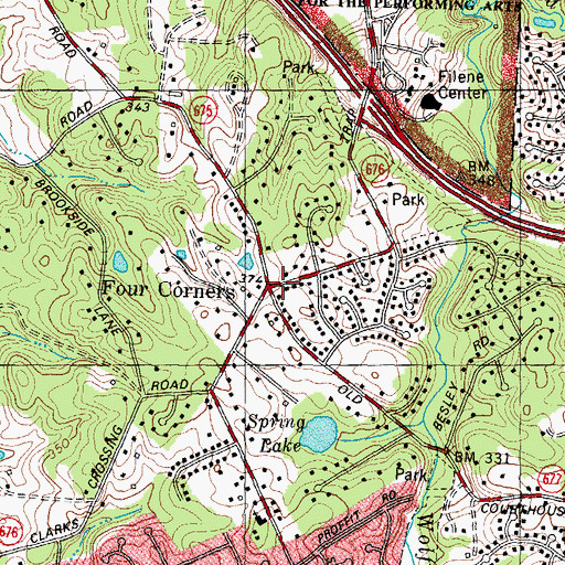 Topographic Map of Four Corners, VA