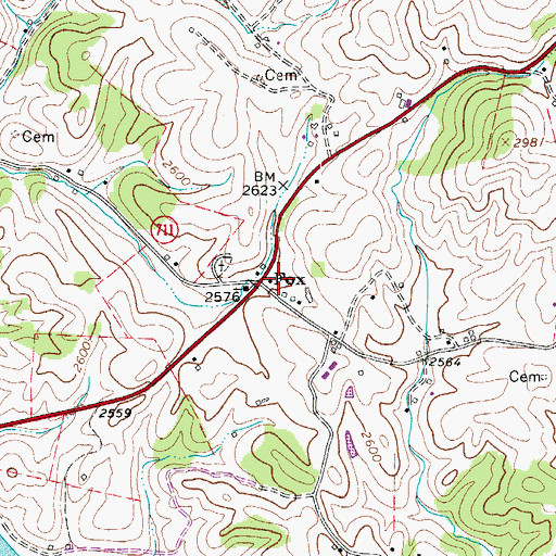 Topographic Map of Fox, VA