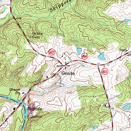 Topographic Map of Genito, VA