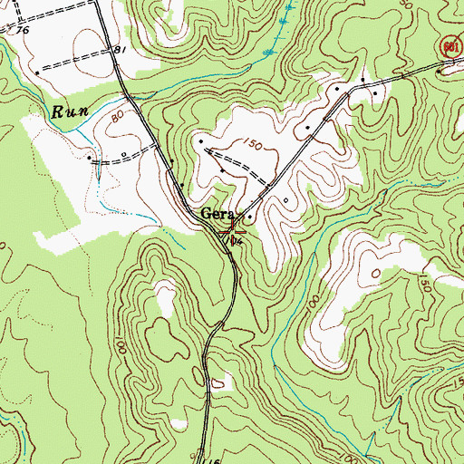 Topographic Map of Gera, VA