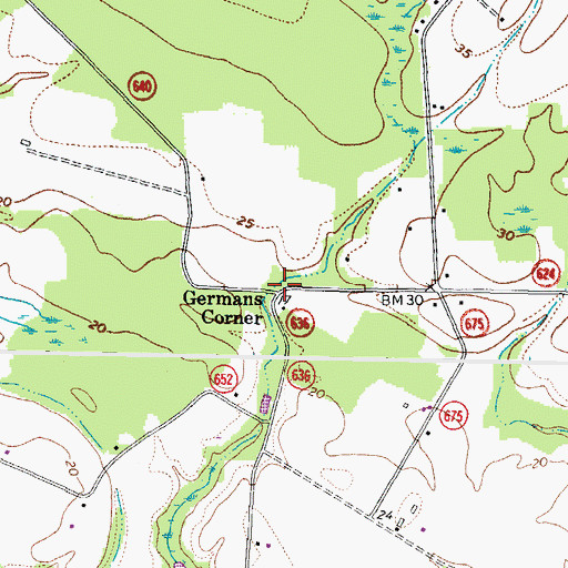 Topographic Map of Germans Corner, VA