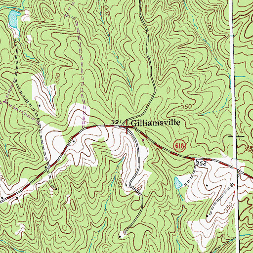 Topographic Map of Gilliamsville, VA