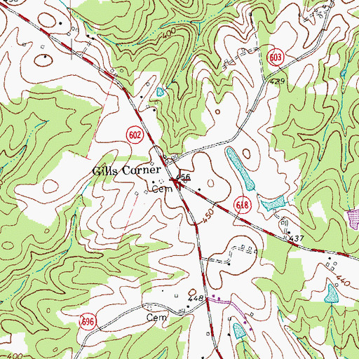 Topographic Map of Gills Corner, VA