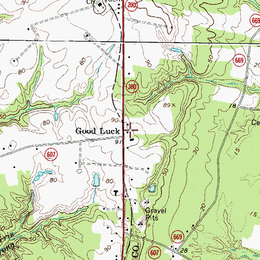 Topographic Map of Good Luck, VA